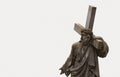 The statue of Jesus Christ with a cross and a thorn wreath on the head religion, Christianity, faith concept Royalty Free Stock Photo