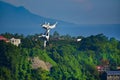 Statue of Jesus Christ on a hill Royalty Free Stock Photo