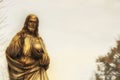 The statue of Jesus Christ  He holds the sphere with a cross as a symbol of the trusteeship of Christianity above the earth Royalty Free Stock Photo