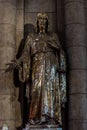 A statue of jesus christ inside of the Basilica of Sacre Coeur designed by Paul Abadie, 1914 - a Roman Catholic Church and minor Royalty Free Stock Photo