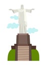 Statue of Jesus Christ in Rio de Janeiro vector illustration