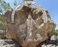 Statue of Jesus outside the Virgin Mary and St. Simon the Tanner Cathedral,  part of the Monastery of Saint Simon. Royalty Free Stock Photo