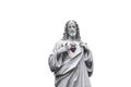 Statue of Jesus with a red heart Royalty Free Stock Photo