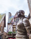 statue of Joan of Arc warrior and saint in the fortified village of Mont Saint Michel Royalty Free Stock Photo