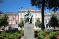 Statue of Johan van Oldenbarnevelt on the long pond mountain in The Hague, statesman who was murdered by beheading in the