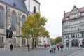 Statue of Johann Sebastian Bach, world famous music composer, at St Thomas Church in Leipzig, Germany