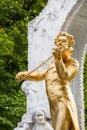 Statue Johann Strauss son close up in Stadtpark Royalty Free Stock Photo
