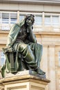 Statue of Johannes Gutenberg, in Frankfurt with the allegory of Royalty Free Stock Photo