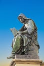 Statue of Johannes Gutenberg, in Frankfurt with the allegory of Royalty Free Stock Photo