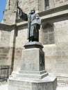 Statue of Johannes Honterus in Brasov, Romania Royalty Free Stock Photo