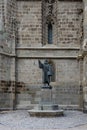 Statue of Johannes Honterus by Harro Magnussen outside the Black Church in Brasov Royalty Free Stock Photo