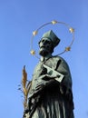 Statue of John Nepomucene with halo with five stars