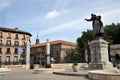 Statue of John Paul II in front of Almudena cathedral. Madrid, Spain Royalty Free Stock Photo