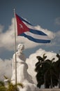 Statue of Jose Marti and cuban flag Royalty Free Stock Photo