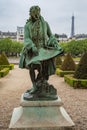 Statue of Jules Hardouin Mansart at Les Invalides gardens in Par Royalty Free Stock Photo