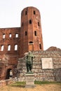 The statue of Julius Caesar and the Torri Palatine, Turin