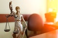 The Statue of Justice symbol, legal law concept image