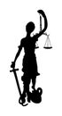 Statue of Justice symbol silhouette.