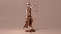 Statue of Justice, Themis, Femida with scales and a sword in his hands.3D rendering