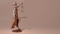 Statue of Justice, Themis, Femida with scales and a sword in his hands.3D rendering