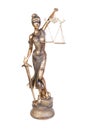 Statue of justice, Themis mythological Greek goddess, isolated Royalty Free Stock Photo