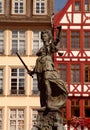 Statue of Justizia at Romer in Frankfurt Royalty Free Stock Photo
