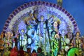 Statue of Kalimata with other deity and devil, Navaratri festival