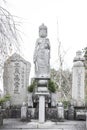 Statue of Kannon Guanyin or Goddess of Mercy, an East Asian bodhisattva, situated at Enkoji temple in Kyoto, Japan Royalty Free Stock Photo