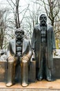 Statue of Karl Heinrich Marx and Friedrich Von Engels in the  park in Berlin, Germany Royalty Free Stock Photo