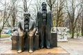 Statue of Karl Heinrich Marx and Friedrich Von Engels in the  park in Berlin, Germany Royalty Free Stock Photo