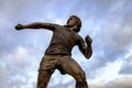The statue of Kevin Beattie outside the Portman Road stadium in Ipswich