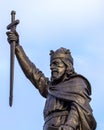 Statue of King Alfred the Great in Winchester, UK Royalty Free Stock Photo