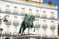 Statue of King Carlos III located in the `Puerta del Sol` square in Madrid Royalty Free Stock Photo