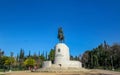 Statue of king Constantine on a horse at the central entrance of Pedio tou Areos, Athens, Greece Royalty Free Stock Photo