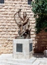 The statue of King David with harp near entrance to his tomb on Mount Zion in Jerusalem, Israel Royalty Free Stock Photo
