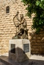 The statue of King David playing the harp in Jerusalem, Israel Royalty Free Stock Photo