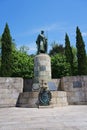 Statue of king Dom Afonso I Henriques in Guimaraes, Portugal vertical Royalty Free Stock Photo