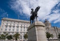 Statue of King Edward VII on the waterfront at Liverpool July 2020 Royalty Free Stock Photo
