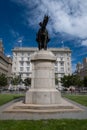 Statue of King Edward VII on the waterfront at Liverpool July 2020 Royalty Free Stock Photo