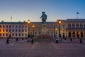 Statue of king Gustav Adolf in Swedish town Goteborg Royalty Free Stock Photo