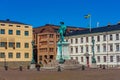 Statue of king Gustav Adolf in Swedish town Goteborg during a su Royalty Free Stock Photo