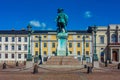 Statue of king Gustav Adolf in Swedish town Goteborg during a su Royalty Free Stock Photo