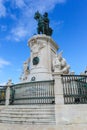 Statue of King Jose on the Commerce square Praca do Comercio i Royalty Free Stock Photo