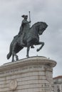 Statue of King Jose I on the Praca do Comercio Lisbon, Portugal.