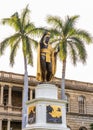 Statue of King Kamehameha in downtown Honolulu, Hawaii in front of King Kamehameha V Judiciary History Center