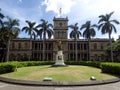 Statue of King Kamehameha in downtown Honolulu Royalty Free Stock Photo