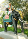 The statue of king Karikala chola on the elephant situated in the The Grand Kallanai.