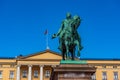 Statue of king Karl Johan in front of the royal palace in Oslo, Norway Royalty Free Stock Photo