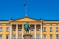 Statue of king Karl Johan in front of the royal palace in Oslo, Norway Royalty Free Stock Photo