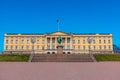 Statue of king Karl Johan in front of the royal palace in Oslo, Norway Royalty Free Stock Photo